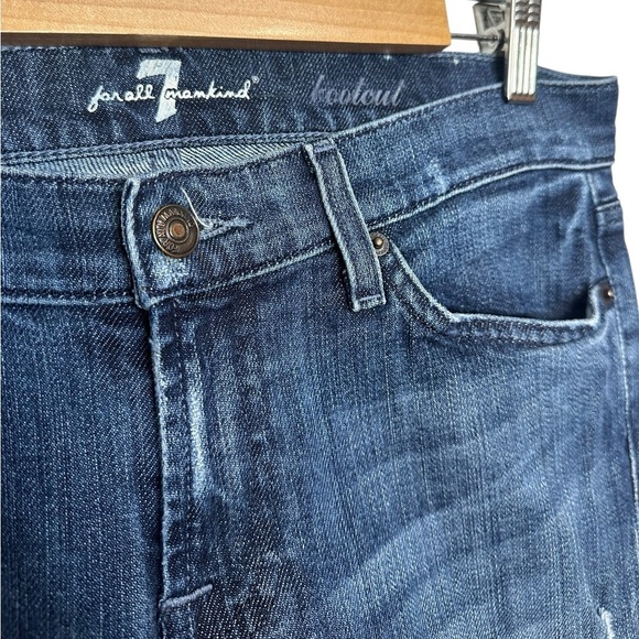 7 For All Mankind | Bootcut Jeans | Distressed | Medium Wash |Size 29 U075VJ080U - Picture 2 of 7